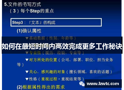 如何在最短时间内高效完成更多工作秘诀